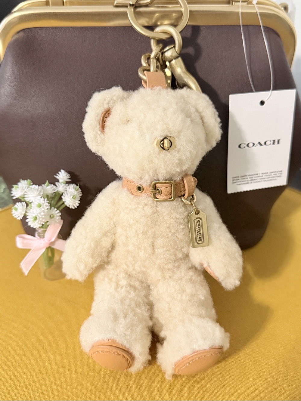 Coach Bear Shearling Charm Bag